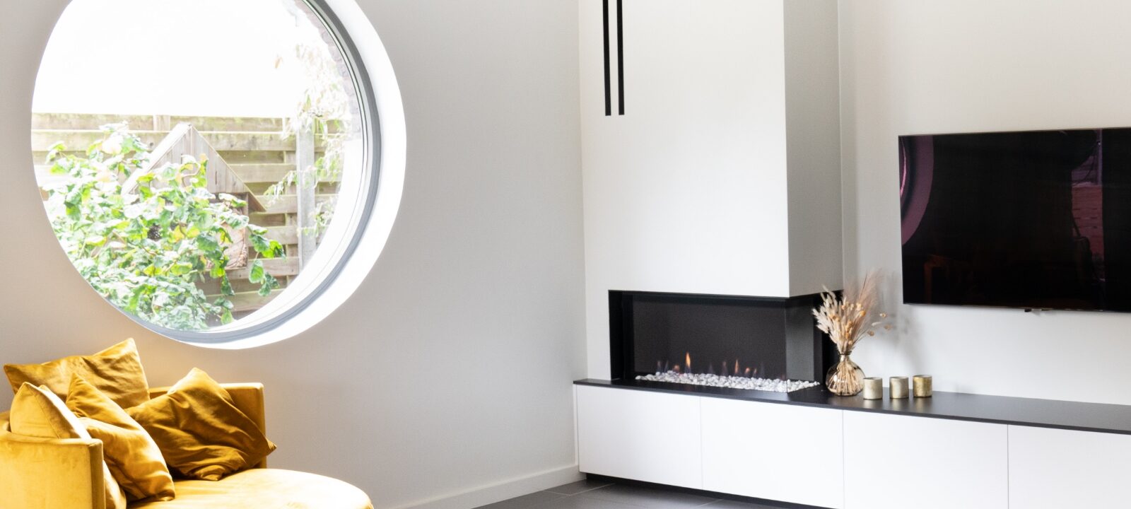 Interieur met haard realisatie - stijlvol